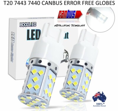 2x T20 7440 7443 Canbus Led White Reverse Brake Stop Tail Ford Light Bulb Globe Ebay