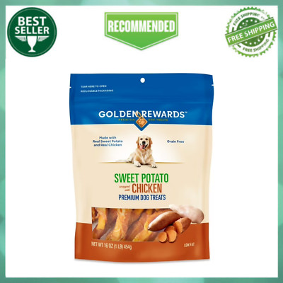 Golden Rewards Sweet Potato Wrapped with Chicken Premium Dog Treats, 16 oz