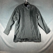 Vintage Woolrich Womens Shirt Size 12 Green Blue Houndstooth Wool Long Sleeve