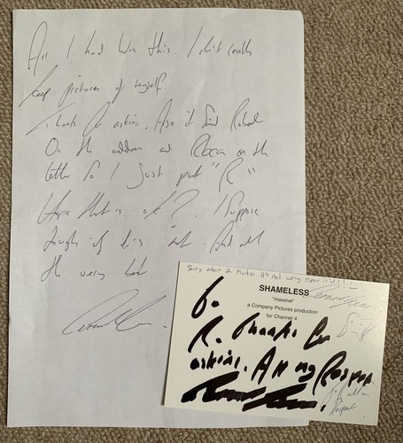 Gerard Kearns ~ Ian Gallagher ~ Shameless ~ Hand Signed Letter And Card