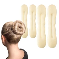 HAWWWY Blonde Magic Bun Maker Foam 4 Pack, Easy Sponge Hair Bun Shaper for Updos