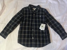 Tucker & Tate Boys Navy Plaid Button Up Size 5-6