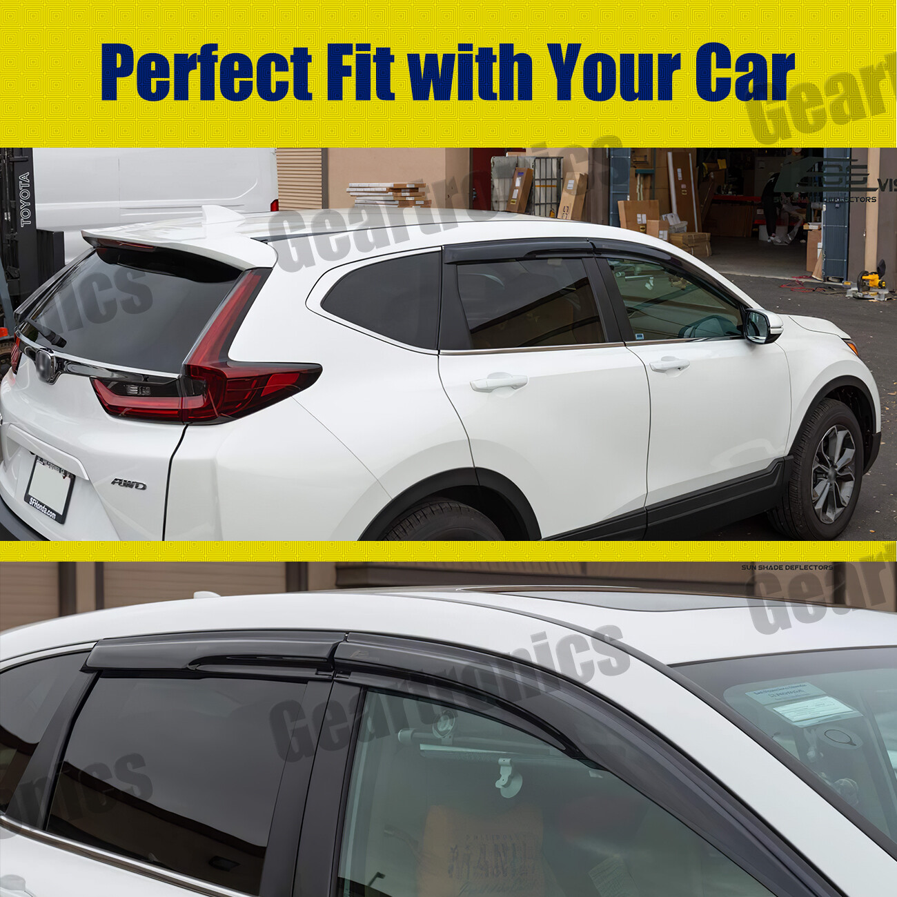 For Honda CRV 20122016 3D Wavy Mugen Window Visors Side Sun/Rain Guard