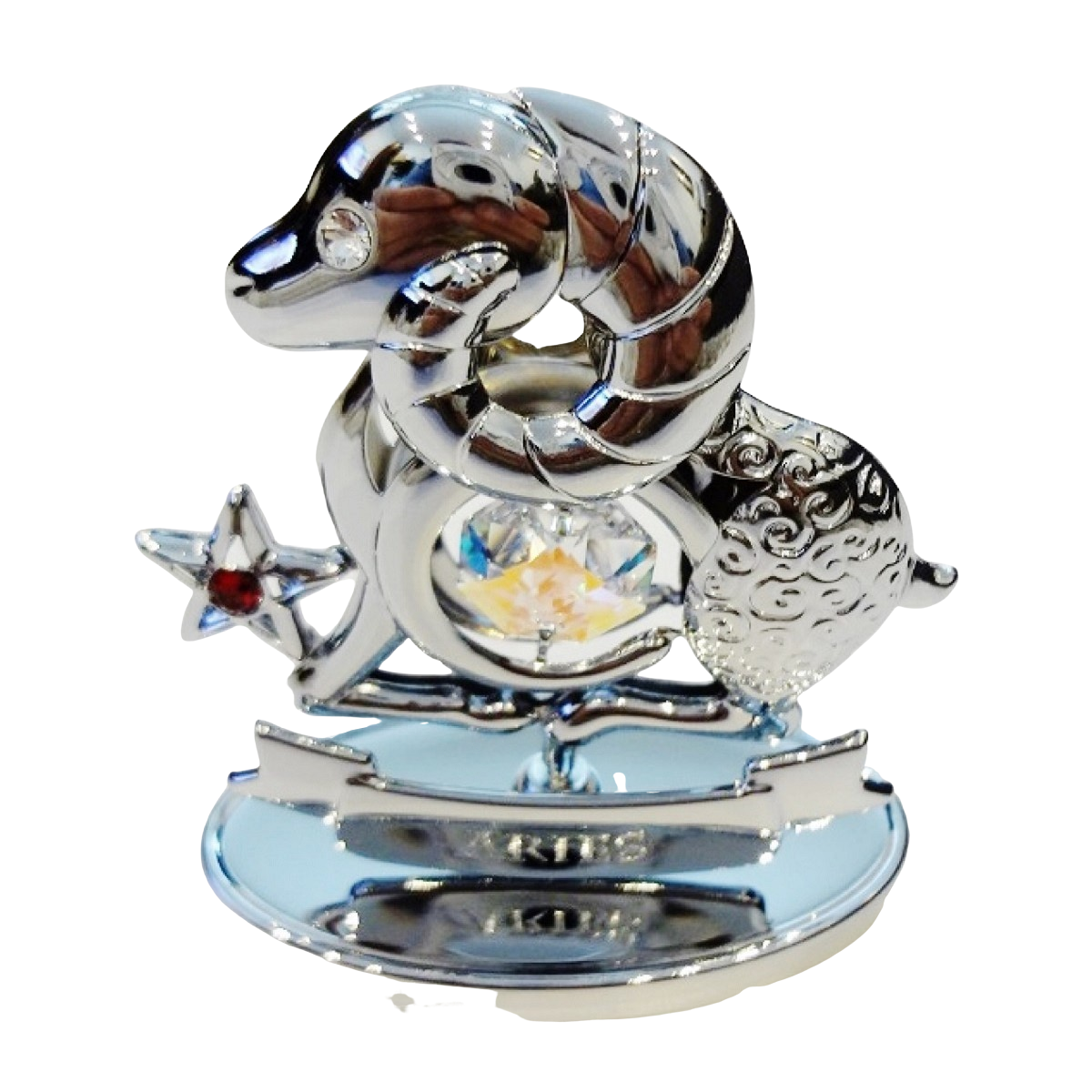 Crystocraft Aries Zodiac Crystal Ornament With Swarovski Elements Gift Boxed