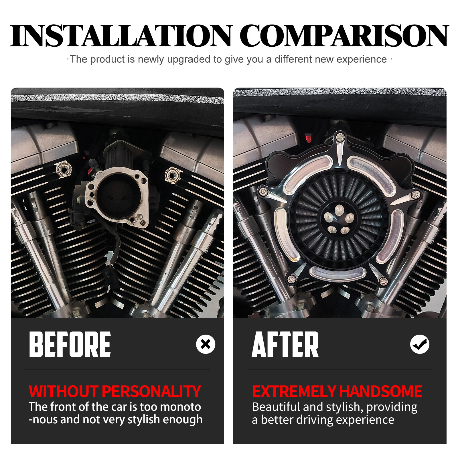 Turbine Spike Air Filter Cleaner For Harley Touring Road Street Glide 2008-2016