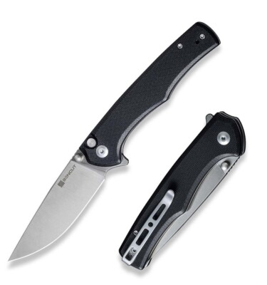 Sencut Crowley Folding Knife 3.48'' D2 Steel Drop Point Blade Black G10 Handle