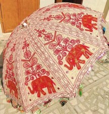 Garden Parasol Handmade Embroidered Indian Outdoor Sun Shade Patio Umbrella