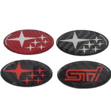 Carbon Fiber for SUBARU STI Car Auto Steering Wheel Emblem Badge Decal Sticker