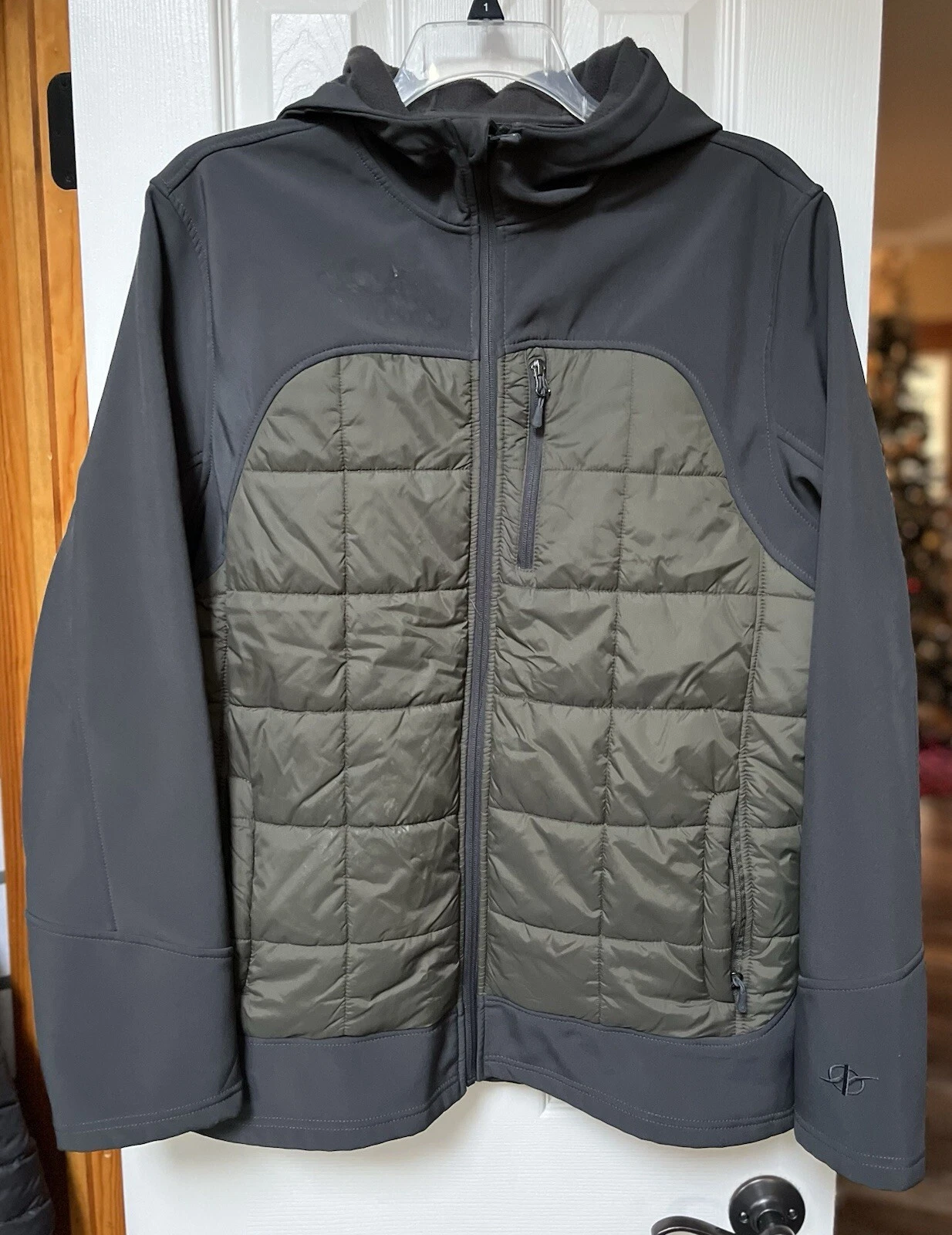 Nordic Track Men L Blue Puffer Hood Zip Winter Snow Cold Winter Coat