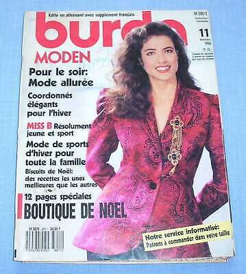 Burda Moden 11 Nov 19 Fashion Magazine Text In French Sewing Patterns Ebay