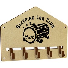 'Sleeping Log Club' Wall Mounted Key Hooks / Holder (WH00096630)