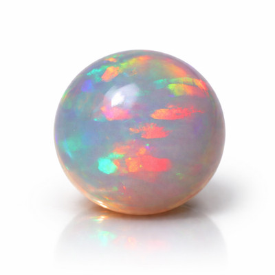 Natürlicher Äthiopischer Opal 12,8 mm Rund Cabochon AAAA Feuer Opal-Multi Color