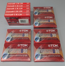 Lot of 11 Blank Cassette Tapes Maxell TDK 90 120 Min - Sealed