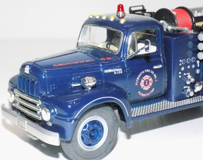 First Gear 1957 International Fire Engine/ Pumper Rare Blue Plymouth Fire Co.
