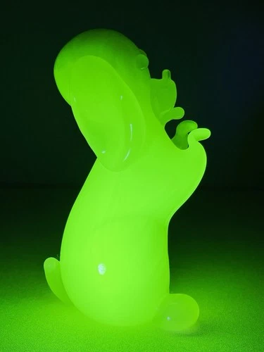 Vintage Murano Glass Uranium Dog Figurine