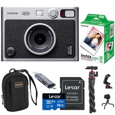 Fujifilm Instax Mini Evo Instant Film Camera, Black  Accessories Kit