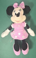 Disney Minnie Mouse Pink Dress  Bow Plush Doll 10" Pre-owned