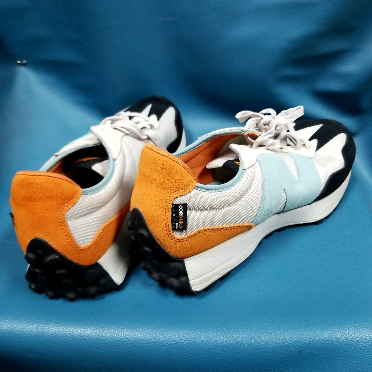 New Balance 327 Mens 10 D Trail Running Shoes Cordura Moonbeam Madras Orange RARE New Balance 327 Moonbeam Madras Orange Cordura Leather  main image 3