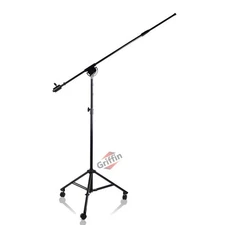 Studio Microphone Stand On Wheels Tall Overhead Boom Arm Mic Mount Stage Holder