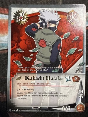 Naruto CCG Kakashi Hitake, Late Arrival 109 Rare 1st Edition Gold Stamped NM