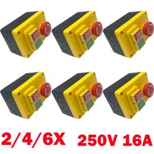 2-6x Lathe NVR (No Volt Release) Safety Switch & Stop Emergency Stop 220/240V UK