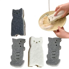4PCS Cat Shape Kitchen Sponge Set Sink Sponge Double-Sided Cleaning Dish