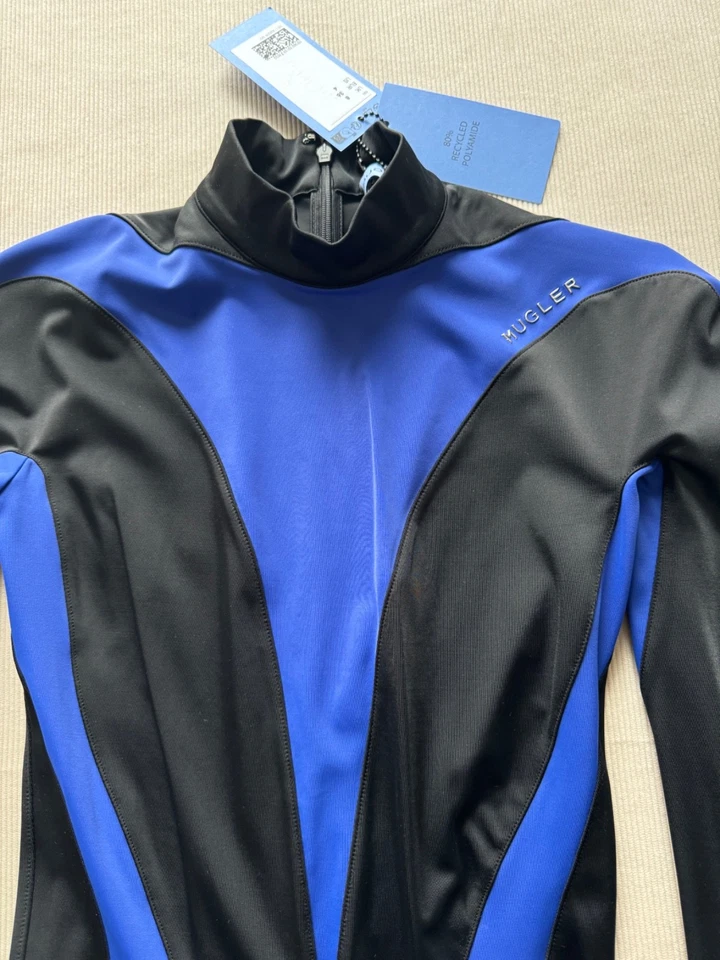 Mugler Dress Black and Blue, Size 8 - Image 3 of 4