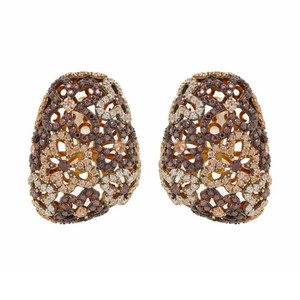 Authentic Floret Openwork Earrings - Gold-Plated Silver with Multicolour CZ - Fei Liu