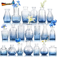 Der Rose Blumenvase Set, 12 StüCk Kleine Vasen FüR Tischdeko, Mit Elegantem ÄTzm