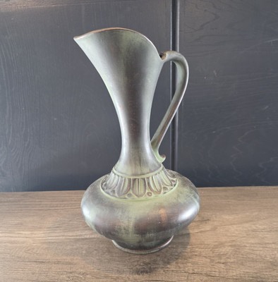 Royal Haeger 4012 Vintage Mid-Century 40 oz Matte Green Ceramic Pitcher Handle