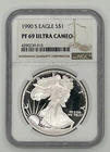 1990-S American Silver Eagle $1 NGC PF69 Ultra Cameo 1 oz .999 S-Mint