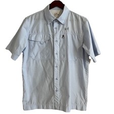 Under Armour Vented Fishing Shirt Mens M All Season Gear Light Blue Short Sleeve