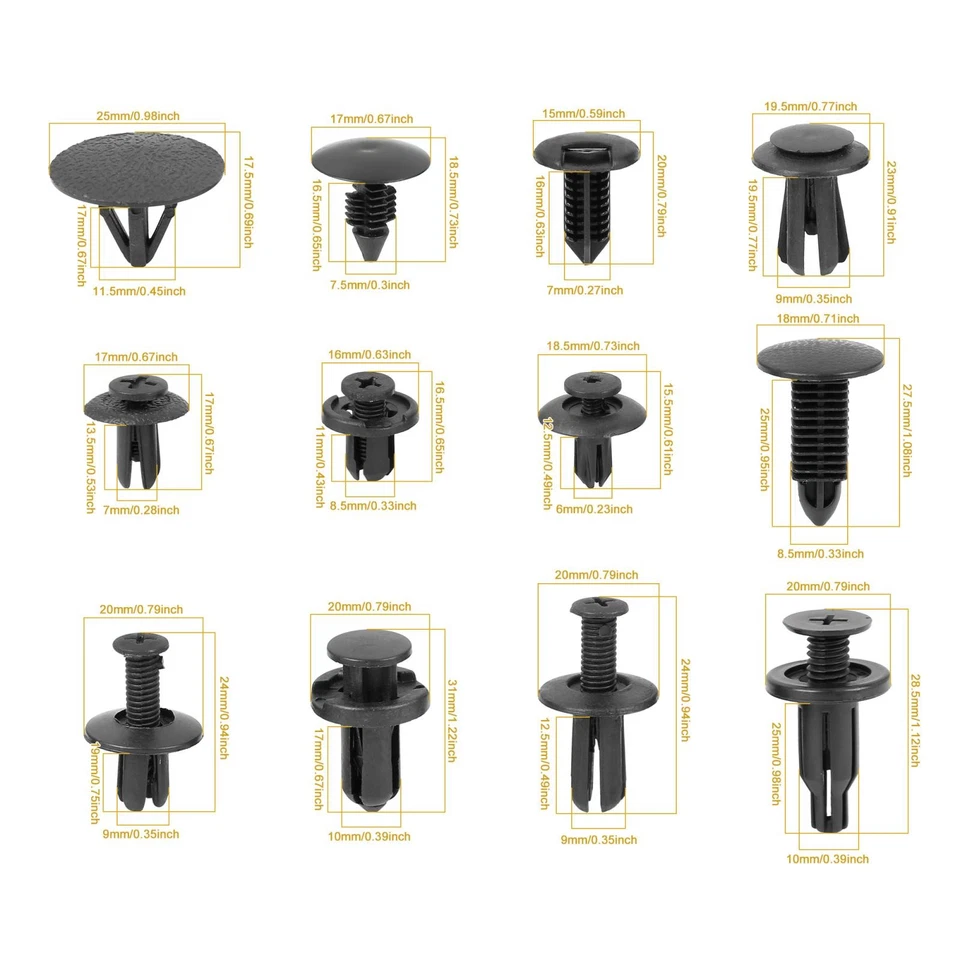 1000 piezas Mixto Panel Puerta Coche Guardabarros Forro Sujetador Retenedor Remache Clips para Coches Foto 3 de 4
