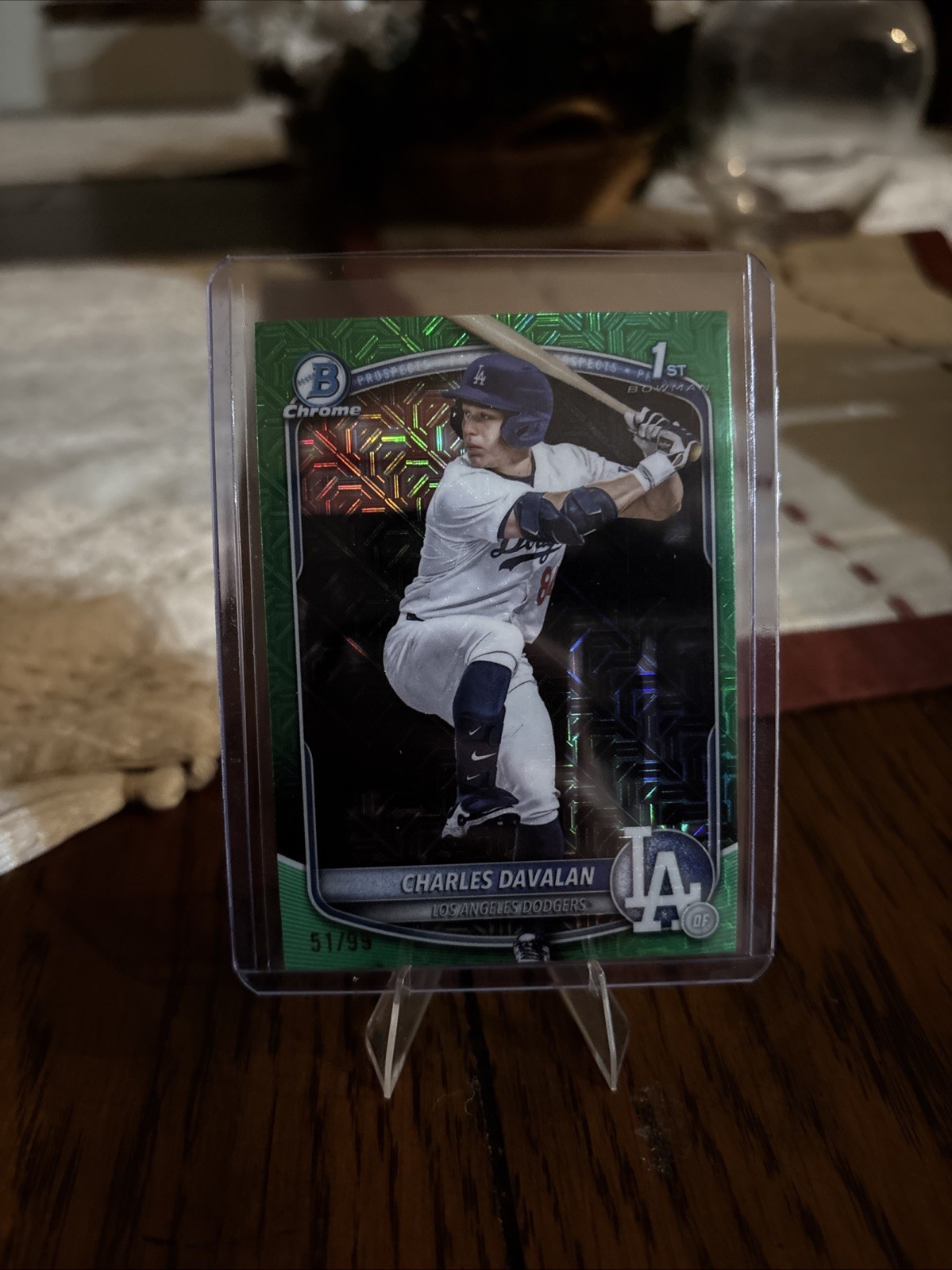 2025 Bowman Draft - Chrome Charles Davalan #BDC-96 Green Mojo Refractor /99 (RC)