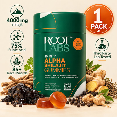 Root Labs Alpha 10-in-1 Shilajit Gummies 4000mg Zero Sugar 60ct 1 Pack