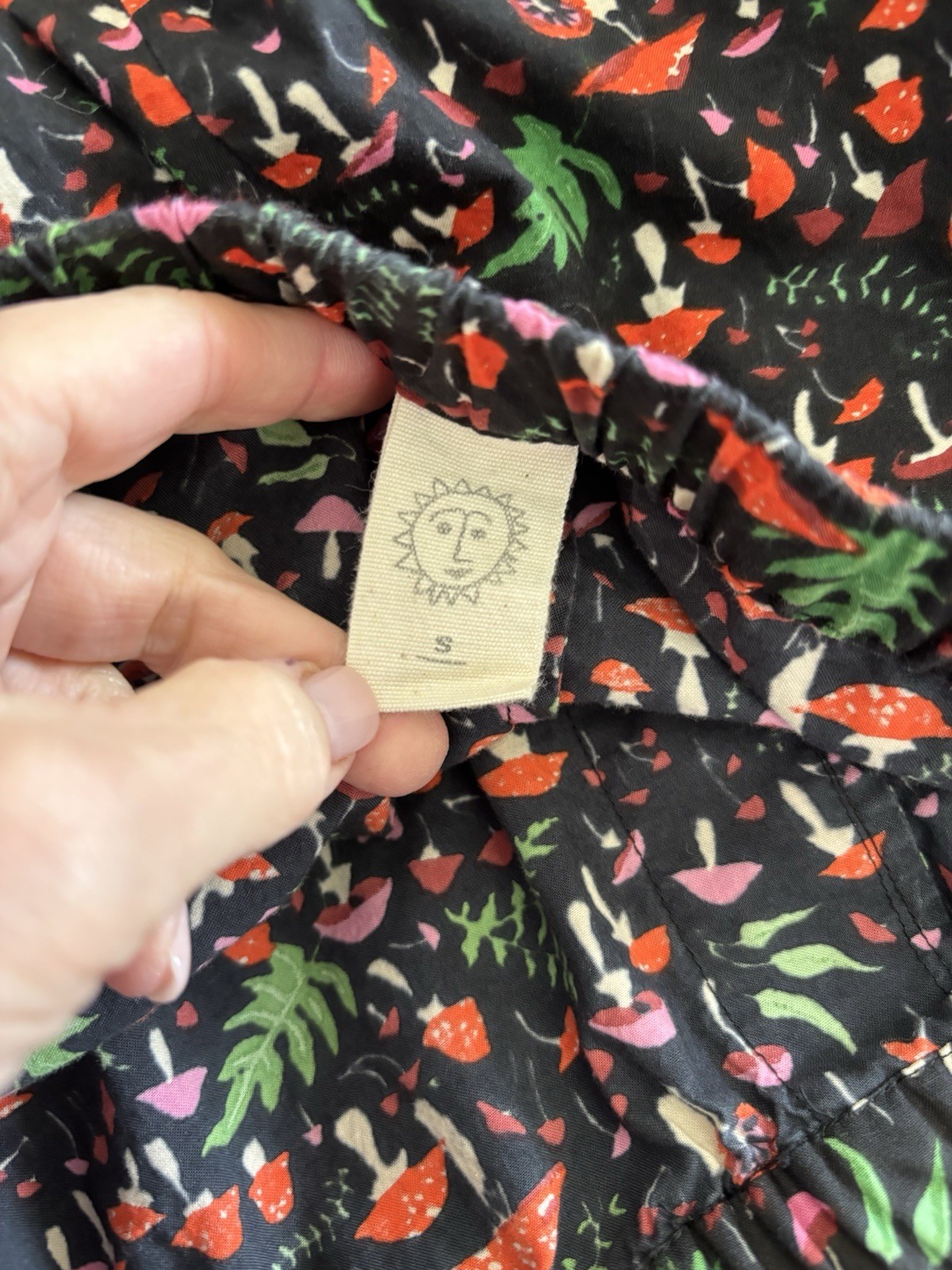 Printfresh Toadstool Pajama Pants Small S Black R… - image 5