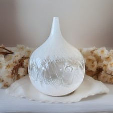 Hand Blown Art Glass Squat Bud Vase 11.25 Inches Tall Decor