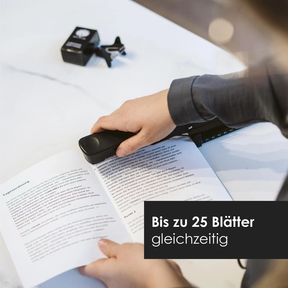 Langarmhefter - Tacker mit 1 Entklammerer & 1000 Tackernadeln Schwarz DIN A3 - Bild 3 von 4