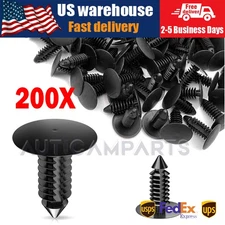 200x Push Type Clip Plastic Retainer Bumper Fender X-Mas Tree Rivet Fit 9mm Hole