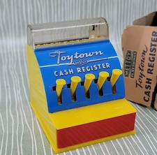 Charming Miniature Small Vintage Retro Mettoy Play Things Cash Register Boxed