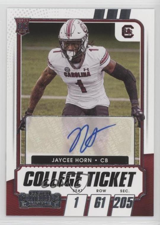 2021 Panini Contenders Draft Picks College Ticket Jaycee Horn #212 Auto 0c6