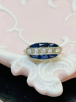Art Deco Style 2.95Ct Lab Created Diamond Engagemnent 14K White Gold Finish Ring