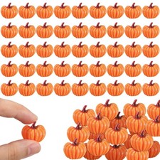 60 Pcs Fall Pumpkin Mini Flatback Resin Charms Autumn Thanksgiving Halloween ...