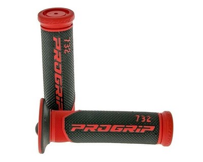 Progrip 732 Griffe Griffgummi schwarz rot 22mm Motorrad Roller Bike Lenkergriffe