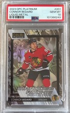 2023 UD O-Pee-Chee OPC Platinum Connor Bedard Rookie Liquid Metal /399 PSA 10 RC