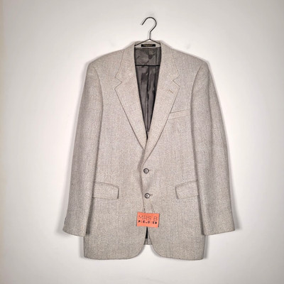 Evan Picone Men's Tweed Sport Coat Blazer 42 L Grey Two Button Lined Made in USA