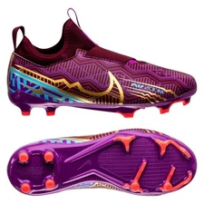 Nike Jr Zoom Vapor 15 Academy FG Dark Beetroot Metallic Vivid Gold Size 6Y