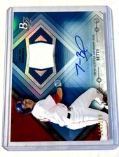 Blue #/199- 2014 Bowman Platinum #AR-MB- Mookie Betts Rc Rookie Relic Auto Sp