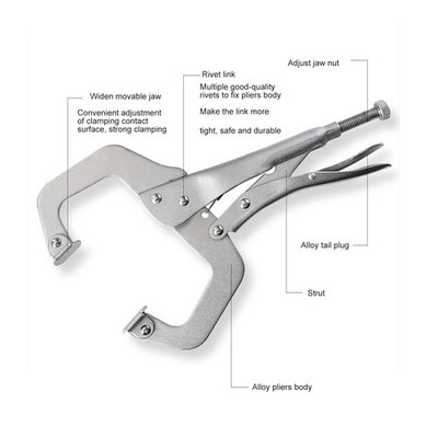 Locking Pliers CShaped Woodworking Quick Clamp Fixing Welding MultiFunction Tool