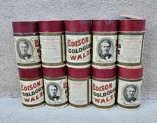 Lot of 10 RARE Edison Goldgass Walze Record Cylinder-Slips 1909-1914 Swedish